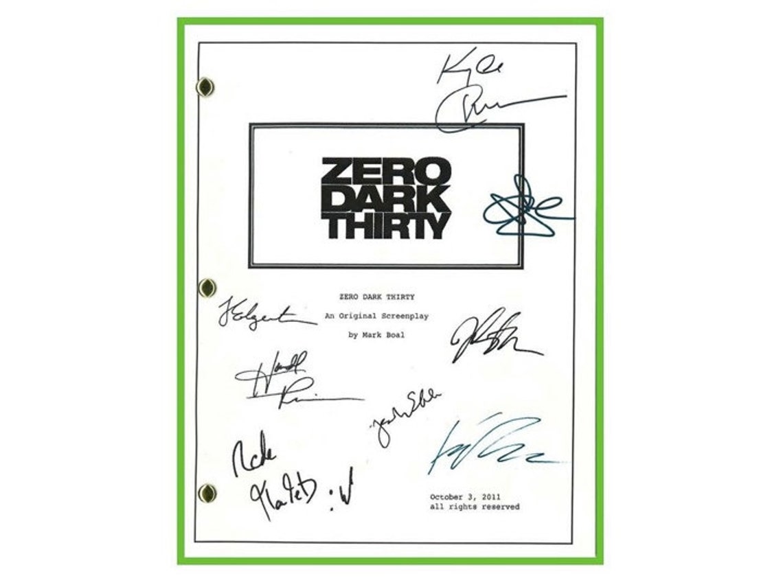 Zero Dark Thirty Movie Signed Script Screenplay Autographed Kathryn