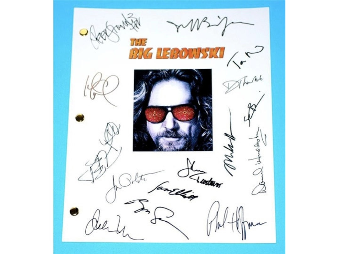 The Big Lebowski Movie Script Autographed Jeff Bridges, John Goodman