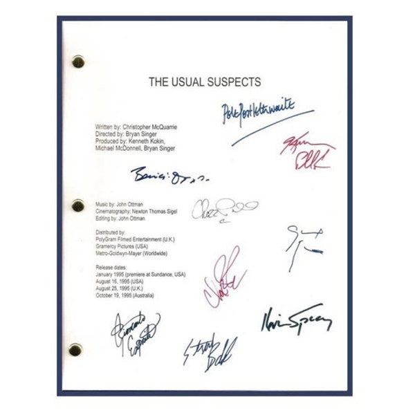 The Usual Suspects 1995 Movie Script Autographed Signed: Gabriel Byrne, Kevin Spacey, Stephen Baldwin, Kevin Pollak, Peter Greene