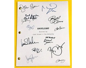 Spotlight Signed Script Mark Ruffalo, Michael Keaton, Rachel McAdams, Live Schreiber, John Slattery, Stanley Tucci