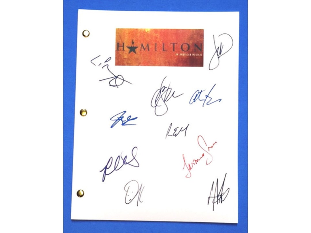 Hamilton Script Broadway Lyrics Signed 10X Linmanuel Miranda, Phillipa