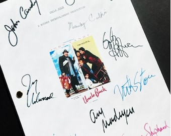 Uncle Buck Movie Signed Script Screenplay Autographed: John Hughes, John Candy, Laurie Metcalf, Jay Underwood, Amy Madigan, Macaulay Culkin