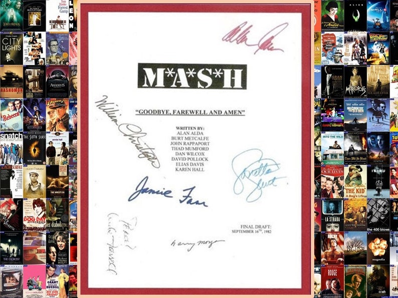 MASH Goodbye, Farewell and Amen Final Episode Movie Script Signed Autographed: Alan Alda, Loretta Swit, Jamie Farr, Bill Christopher image 1