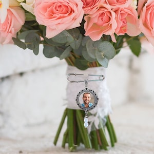 Photo Bridal Bouquet Charms - bridal bouquet memory charm- Photo wedding bouquet charm - Bridal Shower Gift - memorial Bridal Bouquet Charms