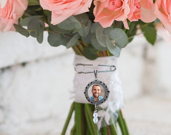 Photo Bridal Bouquet Charms - bridal bouquet memory charm- Photo wedding bouquet charm - Bridal Shower Gift - memorial Bridal Bouquet Charms
