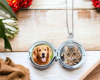 Pet Memorial Photo Locket, memorial gift for loss of pet, A Heartfelt Tribute to Your Beloved Pet