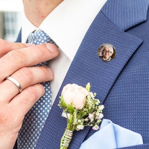 Groom Gift, Wedding Memorial Pin, Lapel Pin Man, Boutonniere Charm Lapel Pin Memorial, Groom Gift From Bride for wedding day