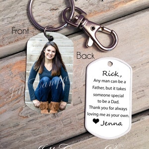 Gift for Stepdad - Step dad - custom photo keychain, gift for Stepdad, Step Dad - stepfather - gift ideas for stepdad