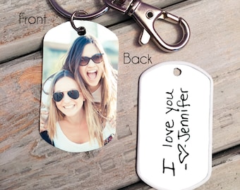 Custom Handwriting Keychain - Handwriting Keychain - Memorial Keychain - Signature keychain - Signature Keychain - custom photo gift