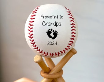 Pregnancy announcement GIFT SET - baseball with Bat Stand, Promoted to Grandparents, baseball gift for new dad, grandpa, pregnancy reveal