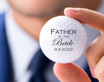 FATHER of the BRIDE, custom golf balls, gift for Dad, Wedding, Bride's Father, Father of the Bride gift, personalized golf balls, Ships Fast