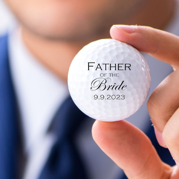 FATHER of the BRIDE, custom golf balls, gift for Dad, Wedding, Bride's Father, Father of the Bride gift, personalized golf balls, Ships Fast