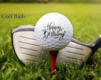 HAPPY BIRTHDAY - golf balls - Golfballs - Gift for golfer - Golfing Gift - Birthday Gift for Golfer - 3 golf balls