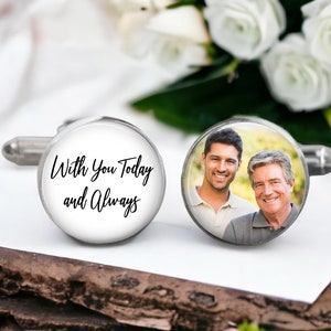 Custom Memorial Photo Cufflinks - Personalized Groom Wedding Gift, Wedding Cufflinks for Men, Custom Picture Cuff Links