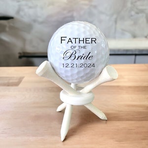 GIFT SET for Father of the Bride, custom golf ball with tee stand, wedding party gift, Bride's Father, Father of the Bride gift from bride