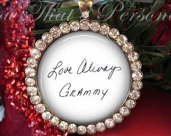 HANDWRITING Christmas Ornament - Your Actual Handwriting - Custom Handwriting Ornament - Signature Ornament - Christmas Memorial