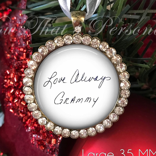 HANDWRITING Christmas Ornament - Your Actual Handwriting - Custom Handwriting Ornament - Signature Ornament - Christmas Memorial