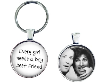 BEST FRIENDS - Every girl needs a boy best friend - Best friend gift, Your Photo on one side - photo keychain - cute gift for best friends