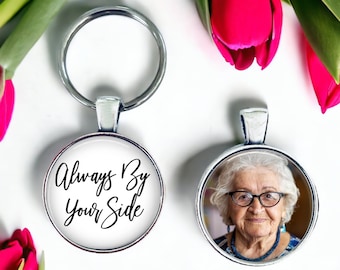 MEMORIAL KEYCHAIN - Your LOVED one's photo on one side - remembrance - in memory of - in loving memory - memorial charm - memorial gift