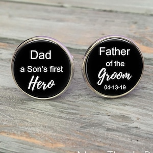 FATHER of the GROOM gift, Father of the Groom Cufflinks - Personalized Gift for Father of the Groom, Father of the groom gift from son