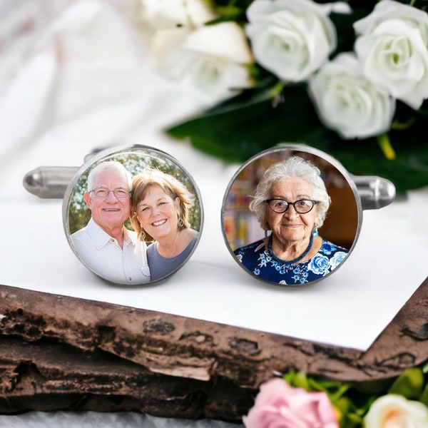Custom Photo Cuff Links for The Groom - Wedding Cufflinks , memorial Picture Cuff Links, custom cuff links, Father of the bride cuff links