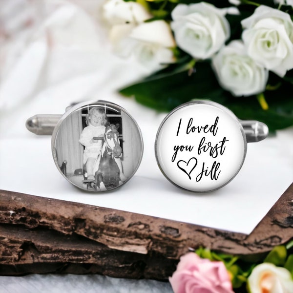 Father of the Bride Gift - Gift from Bride - cufflinks - wedding cuff links - weddings- I loved you first - gifts for dad - gift ideas Dads