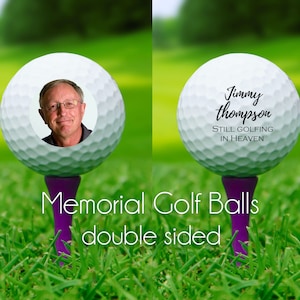 MEMORIAL GOLF BALLS - memorial photo golf balls - custom photo golf balls - personalized golf balls - your photo golf balls