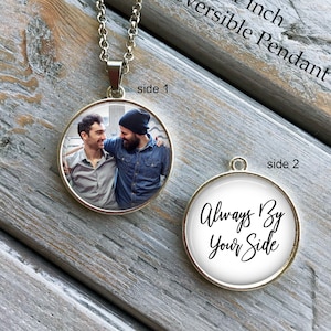 Personalized Double-Sided Memorial Photo Necklace | Custom Keepsake Remembrance Pendant