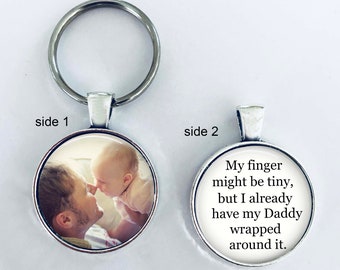 Gift for new Daddy, Dad, custom photo keychain, new baby, push present for Dad, new daddy keychain, new baby, new dad, Fathers Day gift