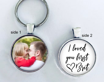 Father of the bride gift - "I loved you first" - photo keychain, gift for Father of the Bride