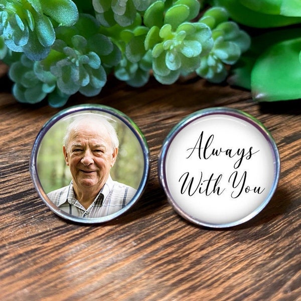 Custom Memorial Photo Cuff Links, Wedding Cufflinks, Picture Cuff Links, cuff link, Groom cuff links, photo cufflinks, Always with you