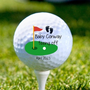 Custom Pregnancy Announcement golf balls, Baby On the Way, Golf Ball Pregnancy Reveal Ideas, baby announcement image 1