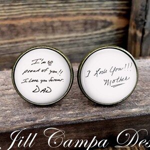 GROOM cufflinks for wedding day - Custom handwriting Cuff Links - Wedding Cufflinks, custom cuff links, Father of the bride cuff links