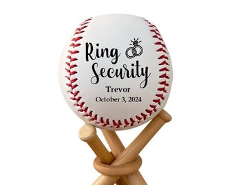 Personalized "Ring Security" Baseball for Ring Bearer Gift - Custom Name and Date - Unique Wedding Keepsake