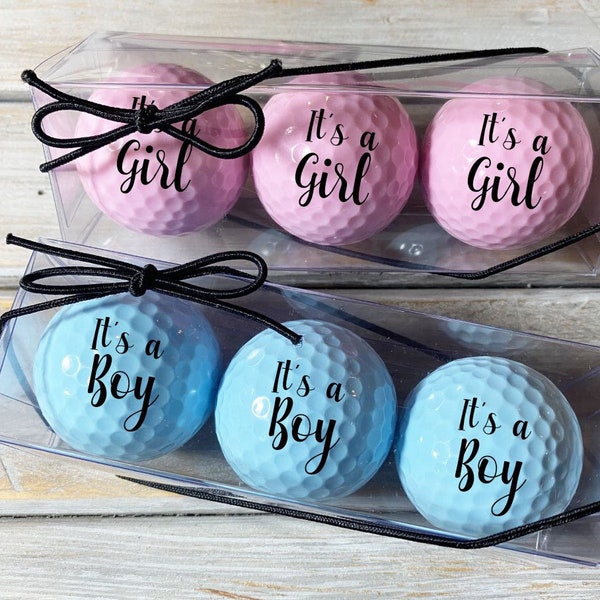 It's a boy, It's a girl, blue or pink golf balls, gender reveal, pregnancy announcement, pregnancy reveal, birth announcement, new baby