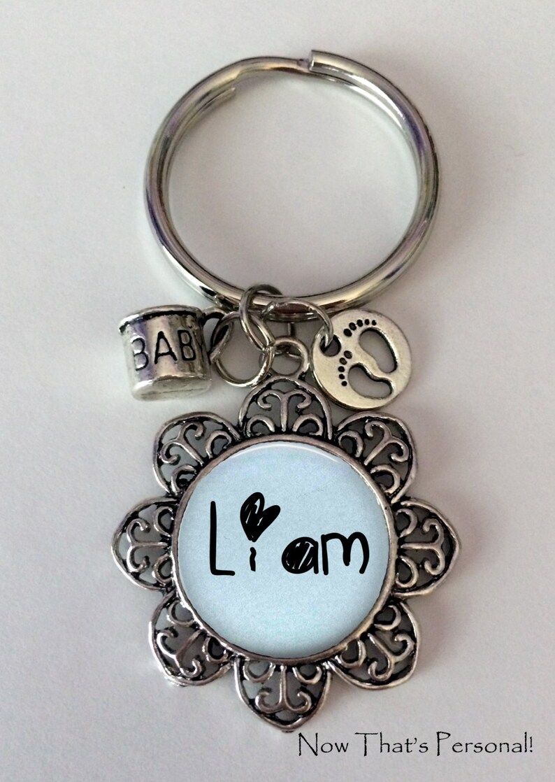 BABY NAME Key Chain with YOUR baby boy's name and charms Etsy
