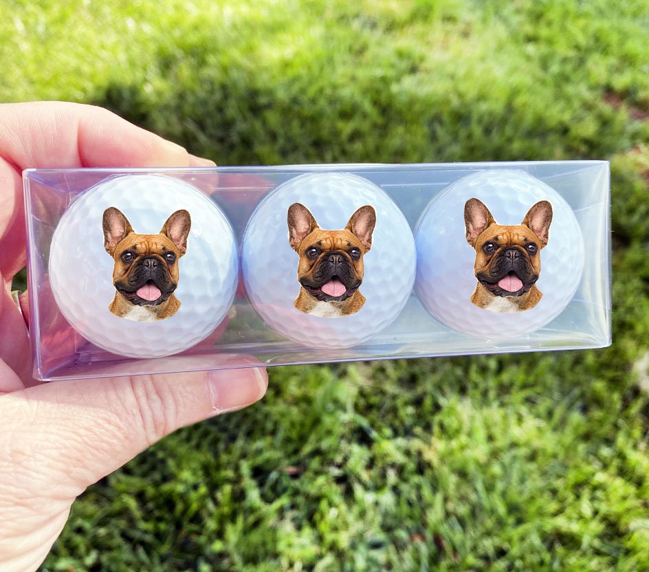 Your dog's face on a golf ball set of 3 Custom golf Etsy
