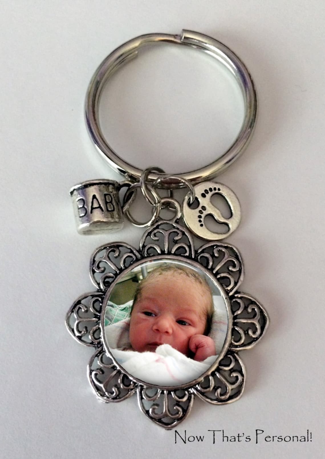 NEW BABY Key Chain With YOUR Baby's Photo and Charms 20 Etsy