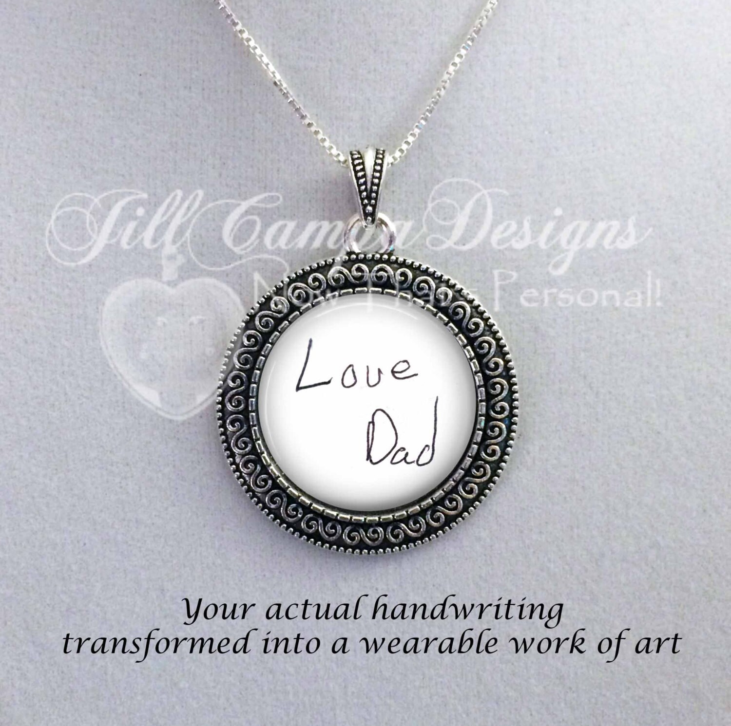 Engraved Handwriting on Sterling Silver Pendant With Necklace /  Personalised Handwriting Necklace / Custom Actual Handwriting Into  Jewellery - Etsy