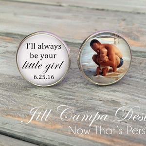 FATHER of the BRIDE Cufflinks - Bridal Cufflinks - Photo Cuff Links - Cuff Links - Father of the bride gift - Wedding Cufflinks, cuff links