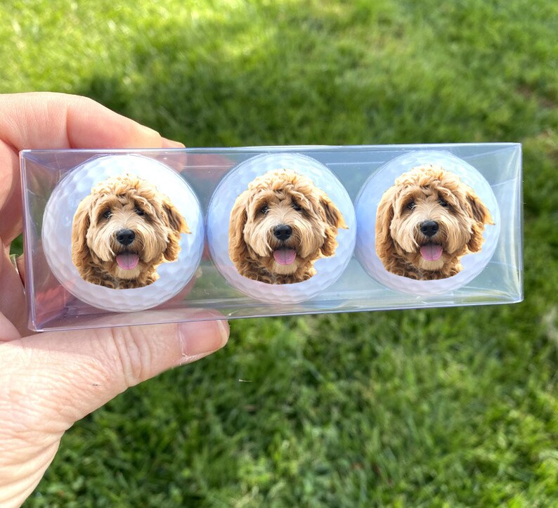 Your Dog's Face on a golf ball, set of 3 Custom golf balls with SAME photo, Your dog's photo on a golf ball, gifts for golfer, gifts for men 