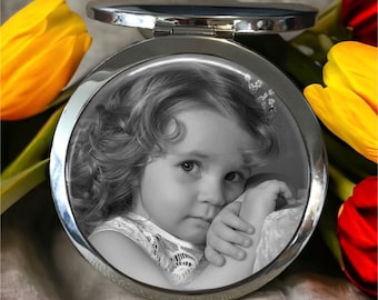 Custom Photo Purse Mirror | Personalized Compact Mirror |engraved mirror |Custom Photo Gift |Purse Mirror |custom photo mirror |gift for her