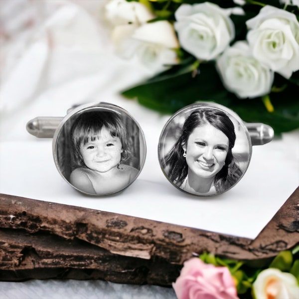 Personalized Father of the Bride Cuff Links | Custom Photo Keepsake Gift