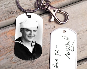 Handwriting Keychain - Handwriting Keychain - Memorial Keychain - Signature Jewelry - Signature Keychain- custom photo keychain - key tag