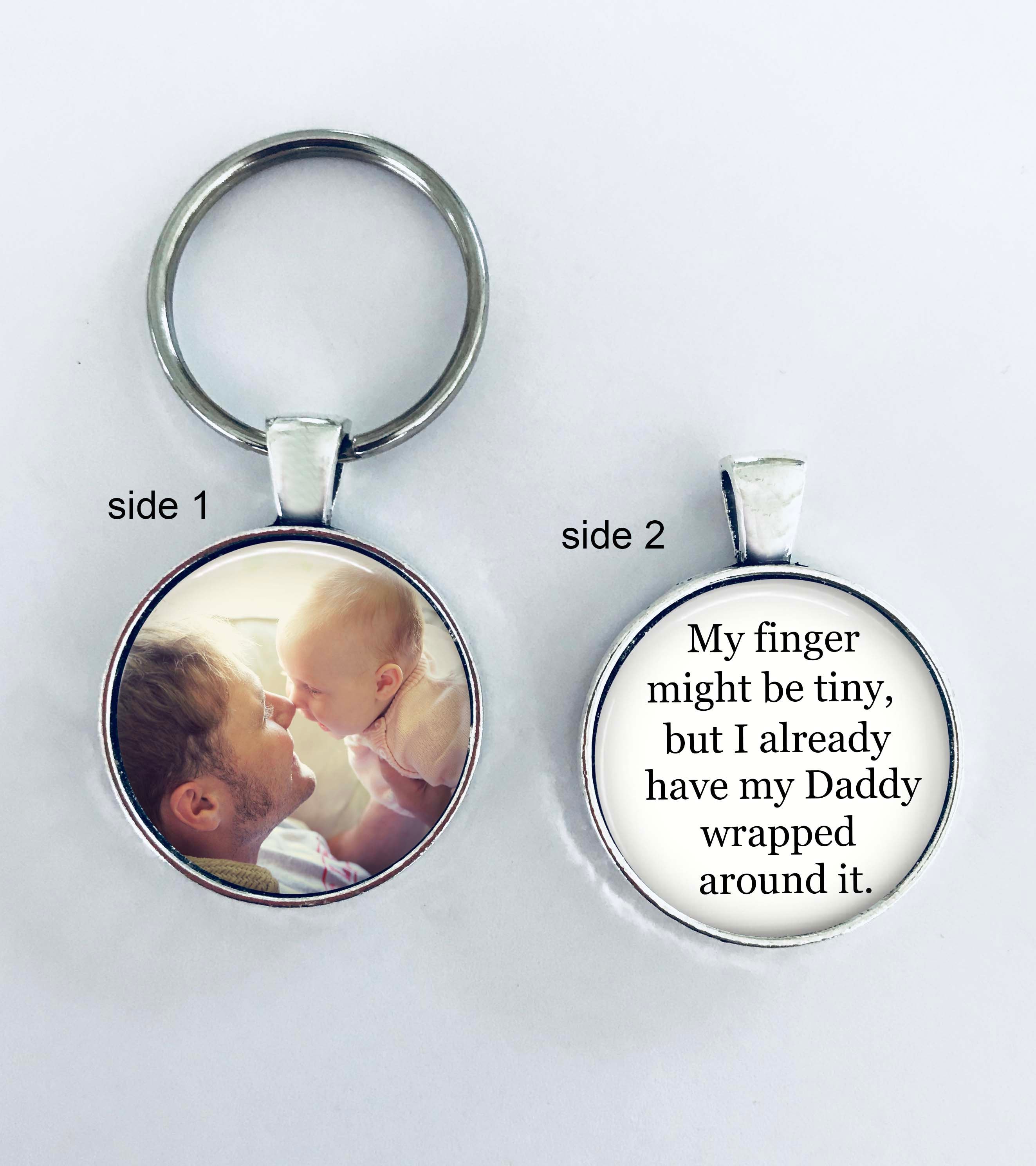 Personalised Daddy Daughter Dad Photo Keyring Fathers Day 