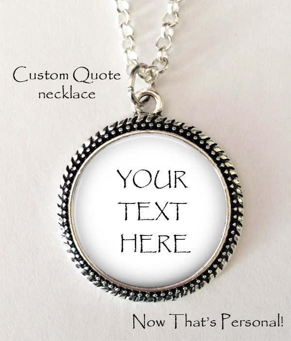 CUSTOM TEXT NECKLACE custom quote necklace custom quote Etsy