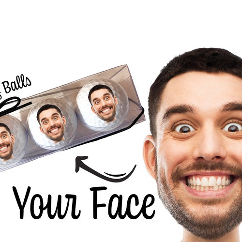 Your Face on a Golf Ball Set of 3 Custom Golf Balls Your Etsy