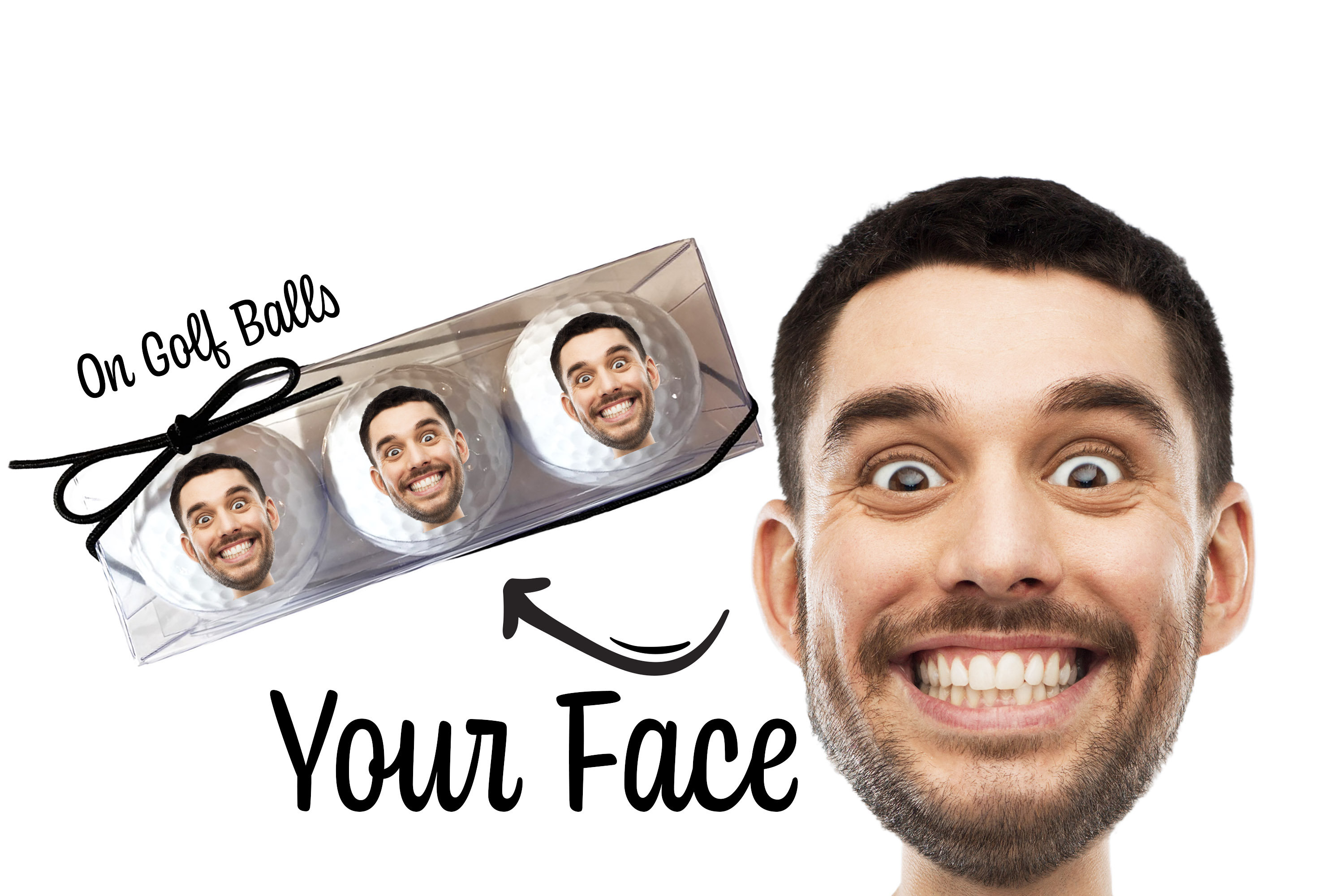 FACE GOLF BALLS Your Face on a Golf Ball Set of 3 Custom Etsy