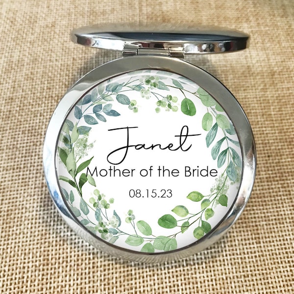 Personalized Mother of the Bride Compact Mirror, Mother of the Groom gift mirror, Mother of the bride gift from daughter, MOB gift, MOG gift