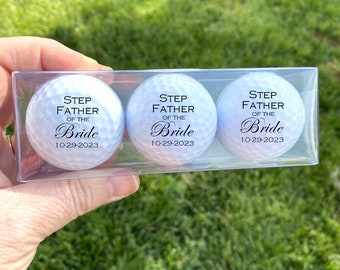 STEPFATHER of the BRIDE, custom golf balls- Stepdad - Wedding - Bride's Step Father, Stepfather of the Bride gift, personalized golf balls